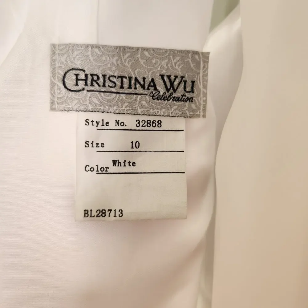 CHRISTINA WU NWT White Chiffon Halter Dress, Girls Size 10
